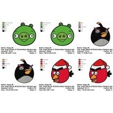 Package 3 Angry Birds 03 Embroidery Designs
